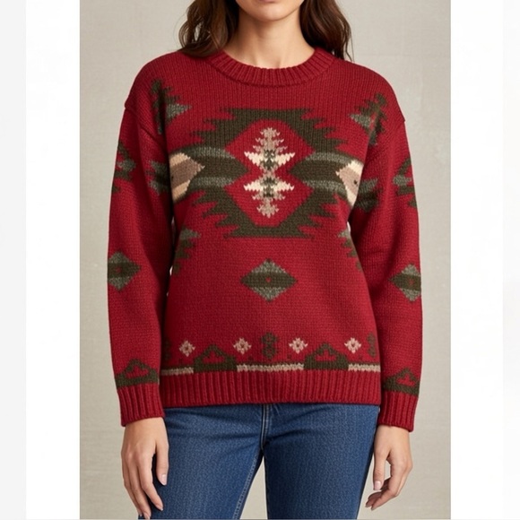 Eddie Bauer Sweaters - Vintage‎ Eddie Bauer Wool Aztec Pattern Sweater